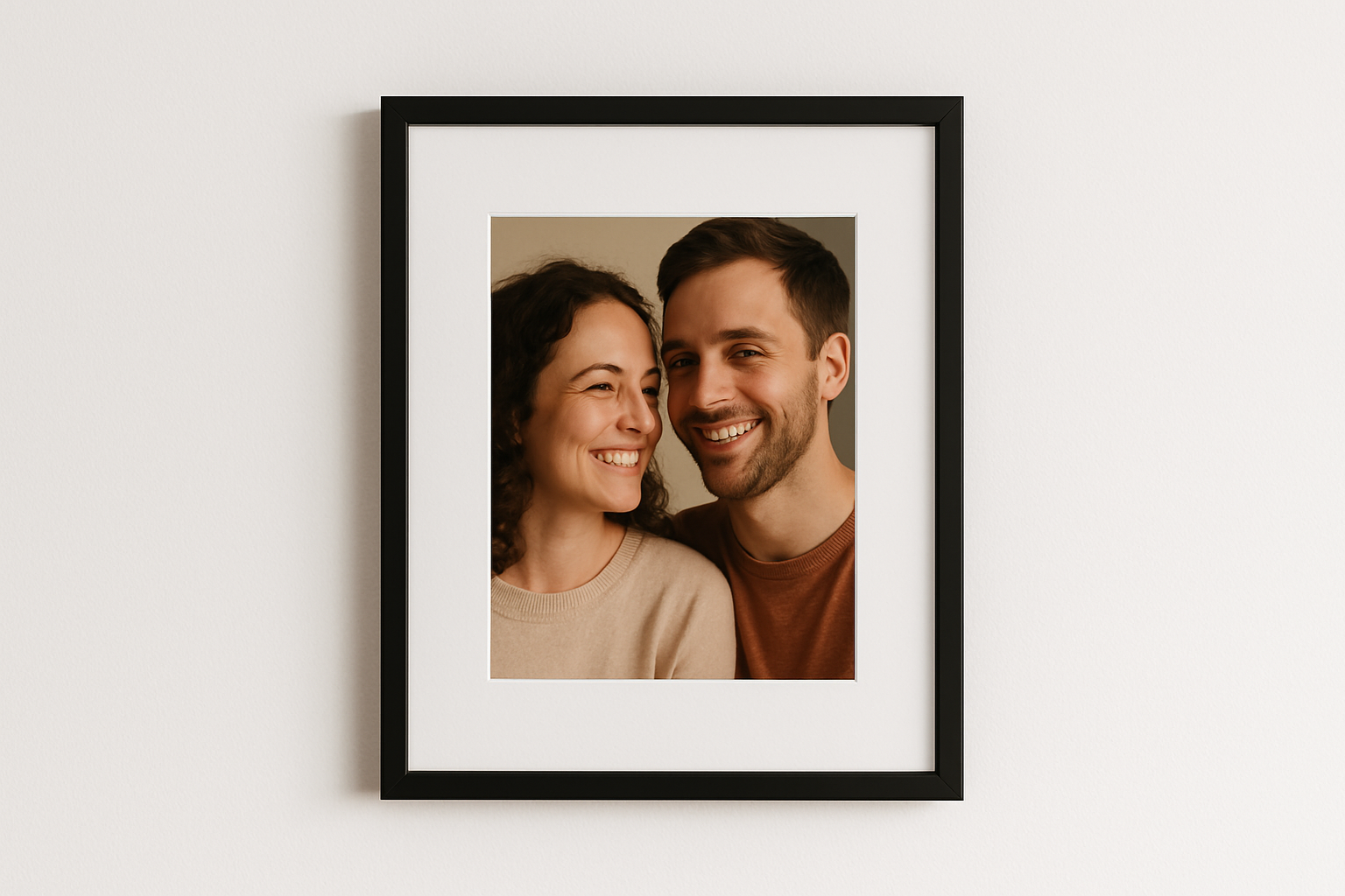 add white passe-partout and lovely couple inside 